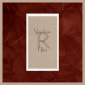 Tan en Bruin Naam Monogram Papier Gast Handdoek Servet
