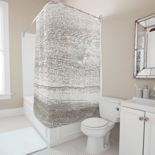 Tan en bruin Rustic-houtpatroongordijn Douchegordijn (In situ)