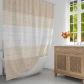 Tan en Cream Crosshatch Patroon, Douchegordijn