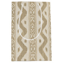 Tan en Crème Ikat, Zand Zakprint