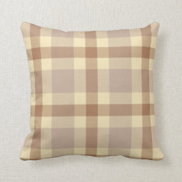 Tan en crème Tartan kussen