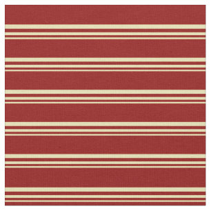 Tan en Dark Red Striped Pattern Stof