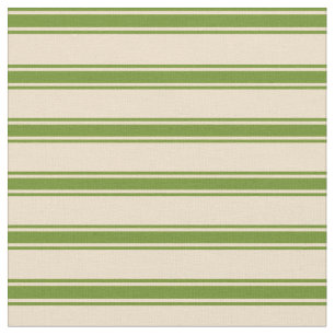 Tan en Green Lined Pattern Stof