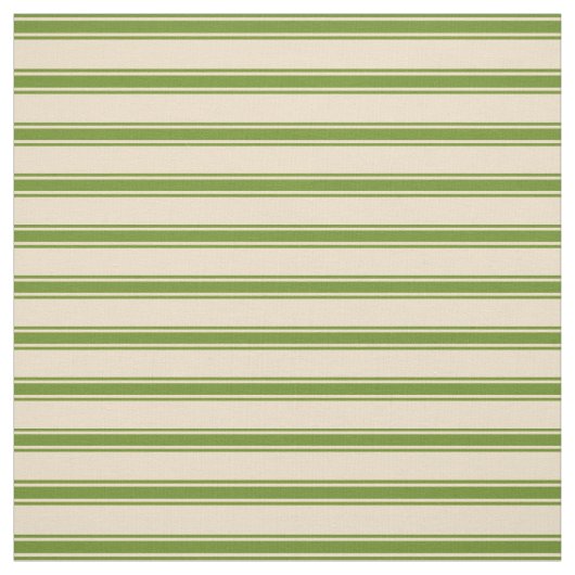 Tan en Green Lined Pattern Stof (Swatch)