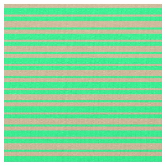 Tan en Green Pattern Stof (Close Up)