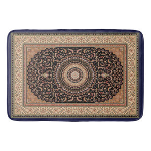 Tan en Green Persian Carpet Bath Mat