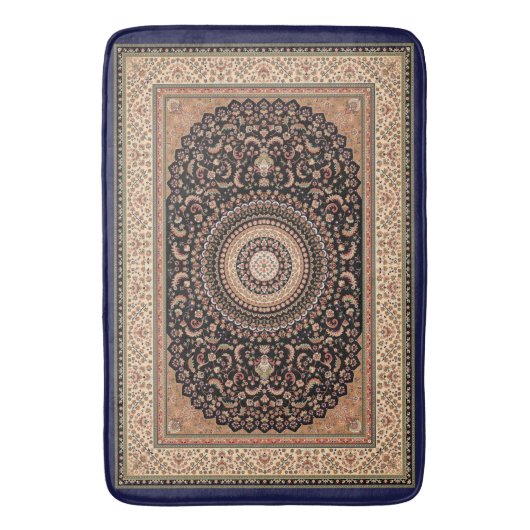 Tan en Green Persian Carpet Bath Mat (Voorkant Verticaal)