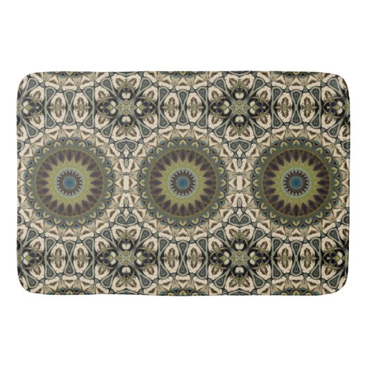 Tan en groen Abstract Badmat (Voorkant)