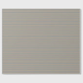 Tan en Light Slate Grey Stripes Pattern Cadeaupapier (Vlak)