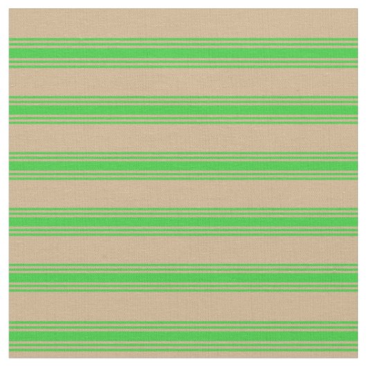 Tan en Lime Green met gekleurde stripte patronen Stof (Close Up)
