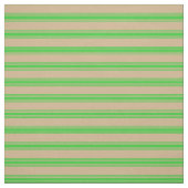 Tan en Lime Green met gekleurde stripte patronen Stof (Swatch)