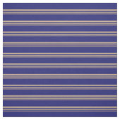 Tan en Midnight Blue Lined/Striped Pattern Stof (Swatch)