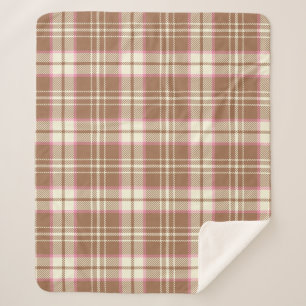 Tan en Pink Pset Sherpa Blanket Deken