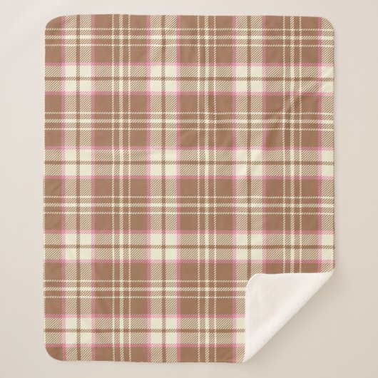 Tan en Pink Pset Sherpa Blanket Deken (Voorkant)