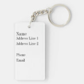 Tan en rode, rechthoekige, niet-buigzame Sleutelha Sleutelhanger (achterkant)