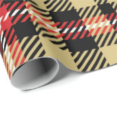 Tan- en rode twill-gebrand cadeaupapier (Rol Hoek)