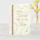 Tan en rode werknemer Jubileum Kaart (Gele Bloem)