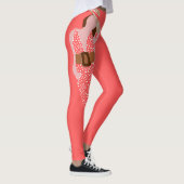 Tan en roze dikke afbeelding in een Sun-dress Leggings (Rechts)