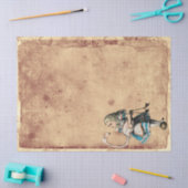 Tan en Rust Alice in Wonderland met Flamingo Tissuepapier (Craft)