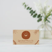 Tan en Rust Earth Tone Moon Stars Visitekaartje (Staand voorkant)