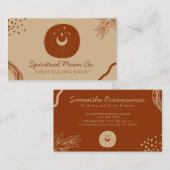 Tan en Rust Earth Tone Moon Stars Visitekaartje (Voorkant / Achterkant)