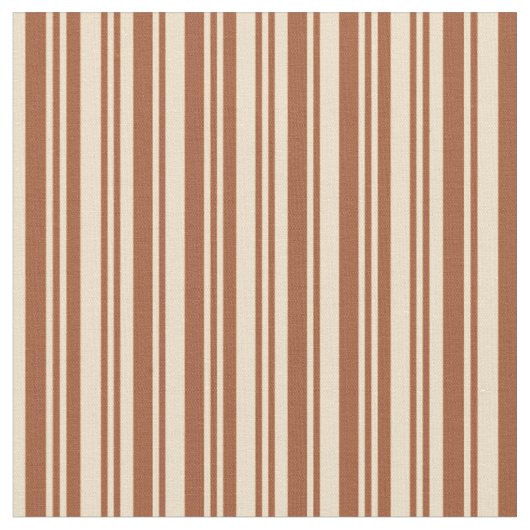 Tan en Sienna Stripes Patroon Stof (Close Up)