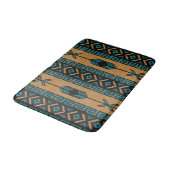 Tan en Turquoise Southwest Aztec Pattern Badmat (Gekanteld)