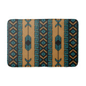 Tan en Turquoise Southwest Aztec Pattern Badmat (Voorkant)