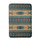 Tan en Turquoise Southwest Aztec Pattern Badmat (Voorkant Verticaal)