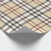Tan en White Buffalo Play Gingham Cadeaupapier (Hoek)