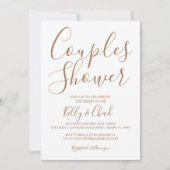 Tan en White Couples Shower Invitation Kaart (Voorkant)