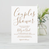 Tan en White Couples Shower Invitation Kaart (Staand voorkant)