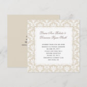  Tan en White Damask Post Wedding Kaart (Voorkant / Achterkant)