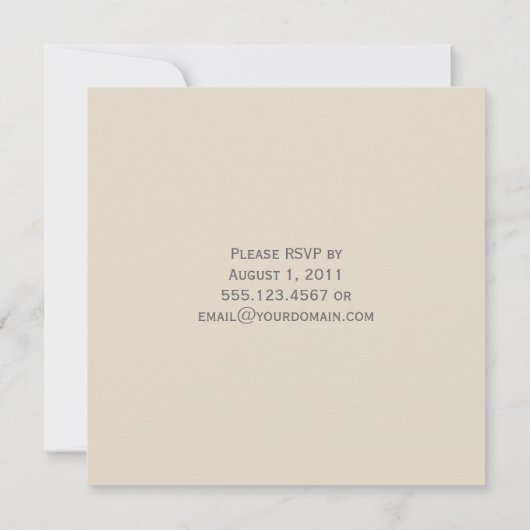  Tan en White Damask Post Wedding Kaart (Achterkant)