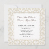  Tan en White Damask Post Wedding Kaart (Voorkant)