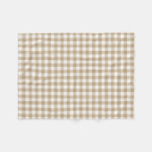 Tan en White Gingham Gingham Gecontroleerd Patroon Fleece Deken (Voorkant (Horizontaal))