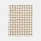 Tan en White Gingham Gingham Gecontroleerd Patroon Fleece Deken (Voorkant)