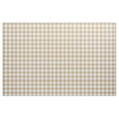 Tan en White Gingham Pattern Fabric Stof (Yard (91,4 cm))