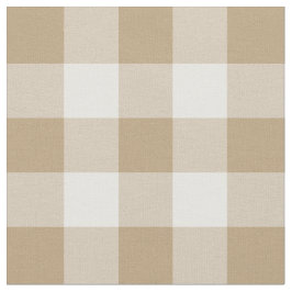 Tan en White Gingham Pattern Fabric Stof