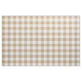 Tan en White Gingham Pattern Fabric Stof (Fat Quarter)