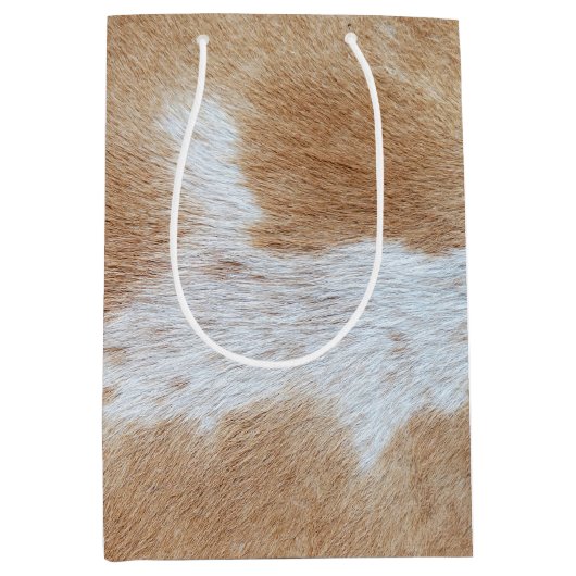 Tan en White Koe Hair Medium Cadeauzakje (Voorkant)