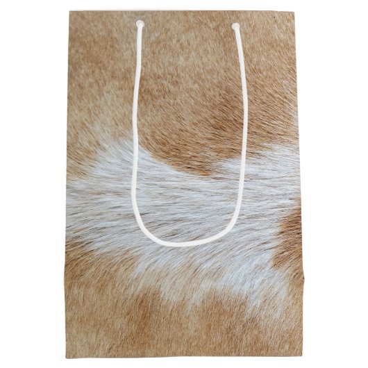 Tan en White Koe Hair Medium Cadeauzakje (Achterkant)