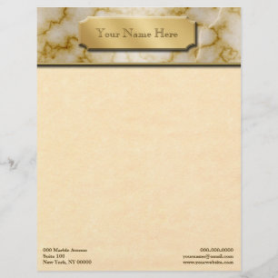 Tan en White Marble Persoonlijk Briefhoofd