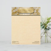 Tan en White Marble Persoonlijk Briefhoofd (Staand voorkant)