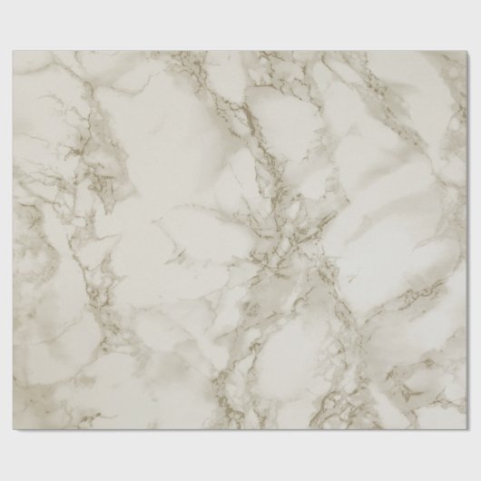 Tan en White Marble Texture Kijk Cadeaupapier (Vlak)