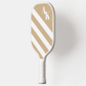 Tan en White Striped Monogram Pickleball Paddle (Links)