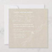 Tan en wit minimalistische bruiloft kaart (Voorkant)