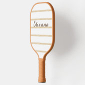 Tan en Wit Modern Monogram Pickleball Paddle (Links)