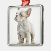 TAN EN WITTE FRANSE BULLDOG METALEN ORNAMENT (Links)