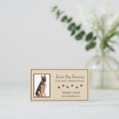 Tan- en wittekruiten kanine dog trainingspet visitekaartje (Staand voorkant)